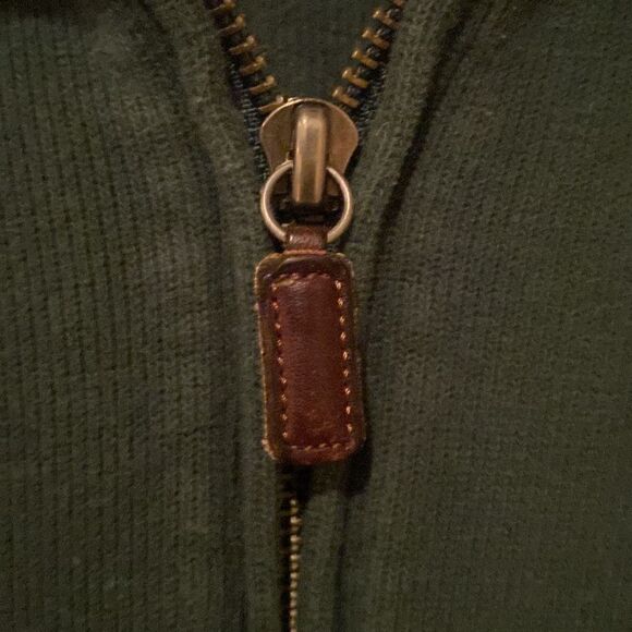 Polo Ralph Lauren Half Zip Green Pullover French Rib Polo Pony Sweatshirt - Picture 4 of 7